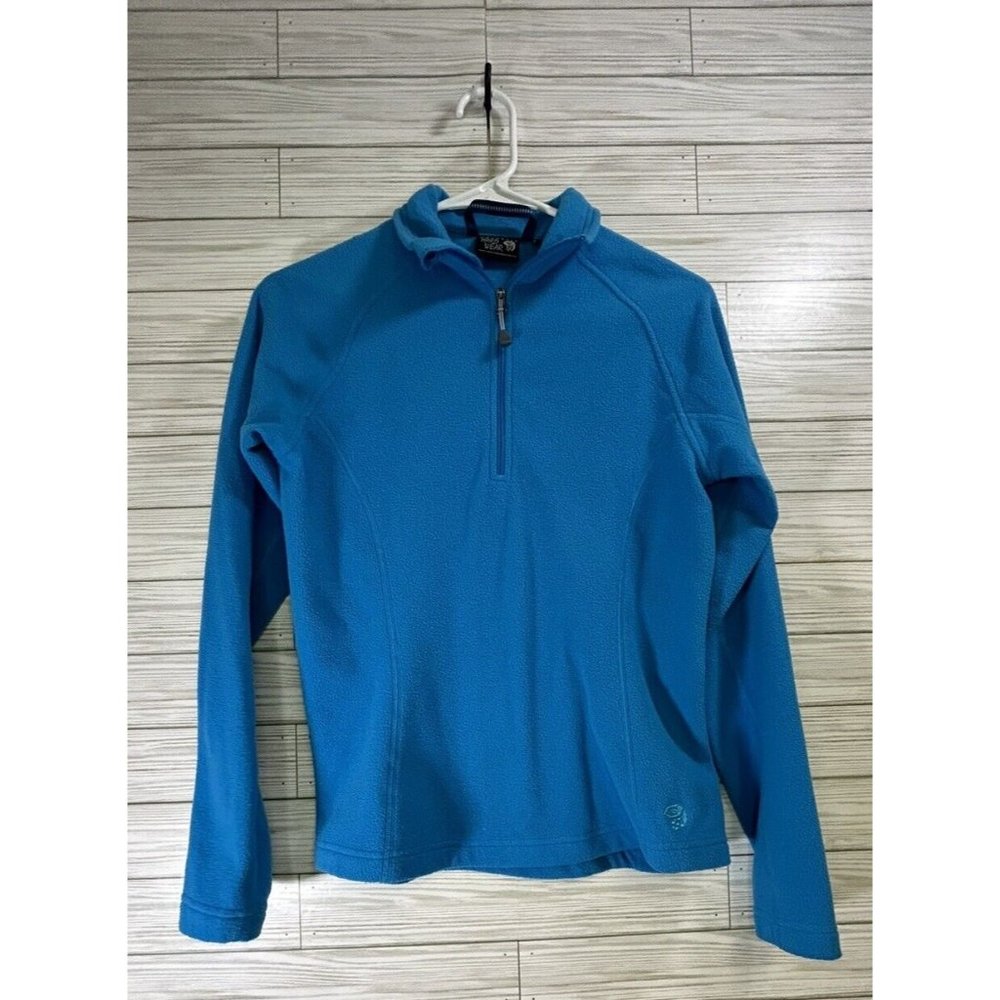 Mountain Hardwear Women's Sz Sm‎ Aqua Polyester Fleece 1/4 Zip Jacket Pullover